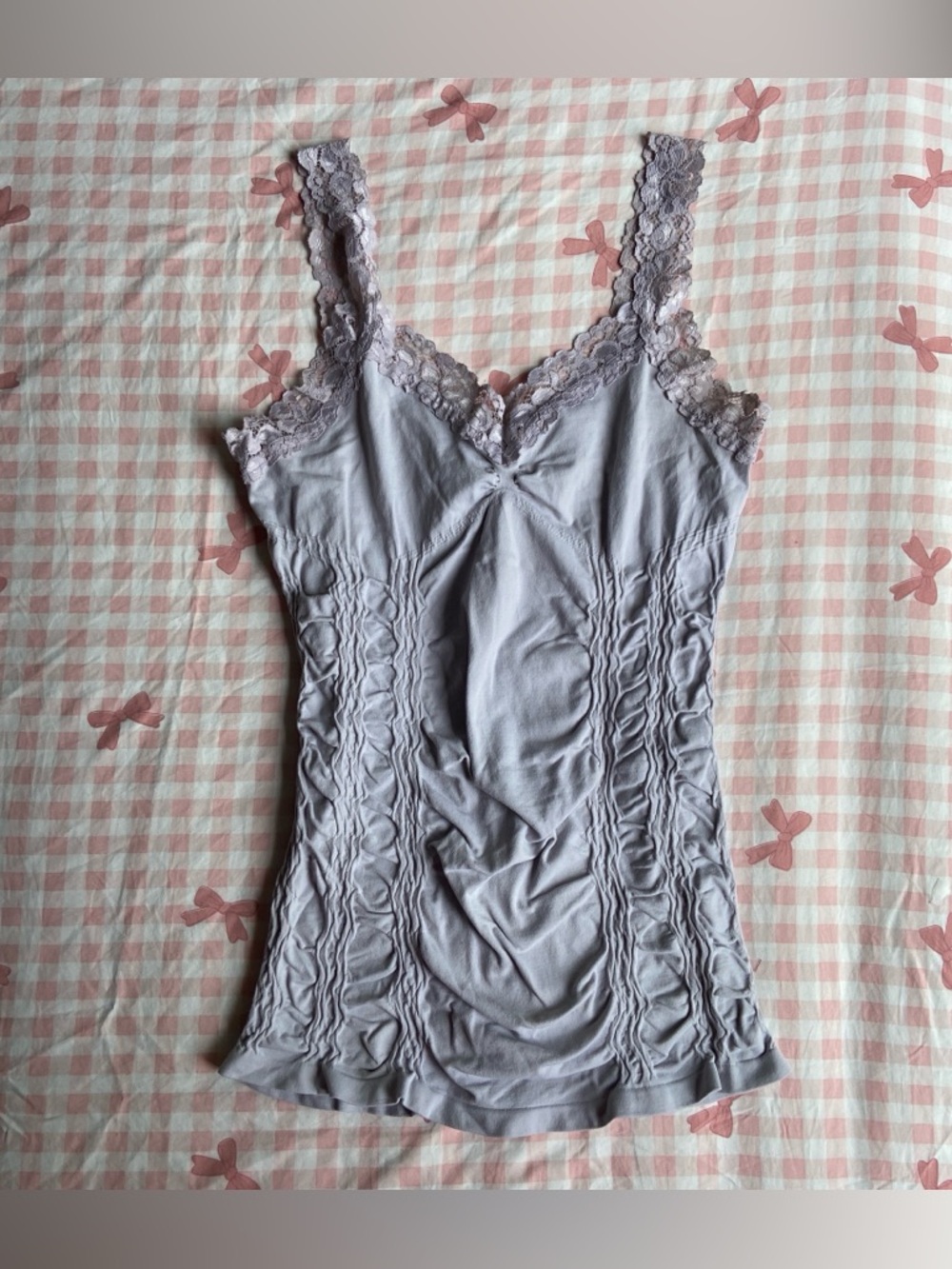 M. Rena Lace-Trim Tank Top in Dusty Lavender